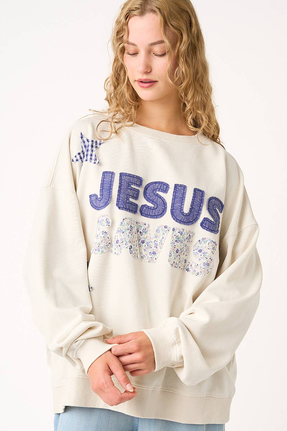 Jesus Saves Oversized Crewneck (multiple colors)