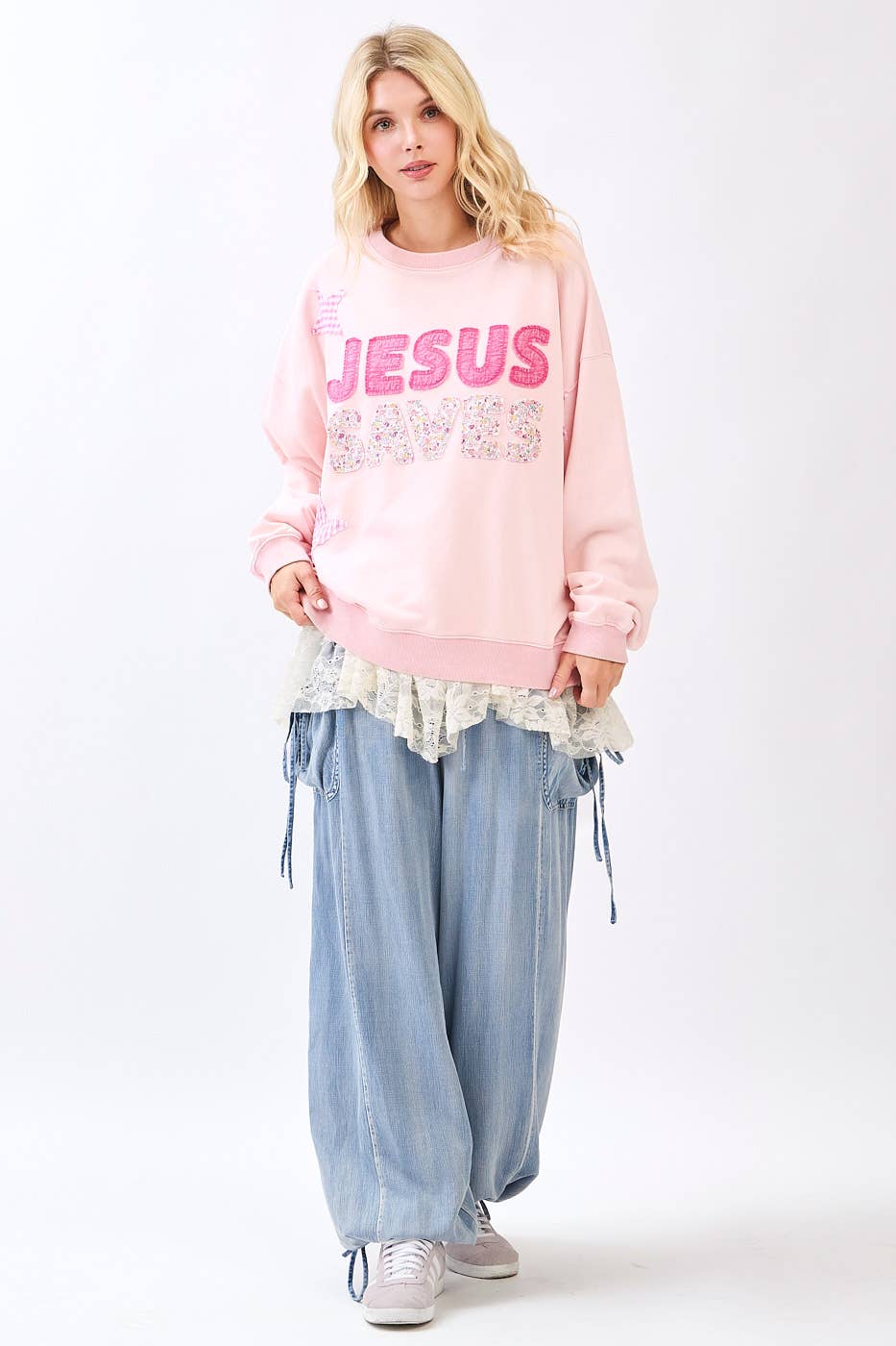 Jesus Saves Oversized Crewneck (multiple colors)
