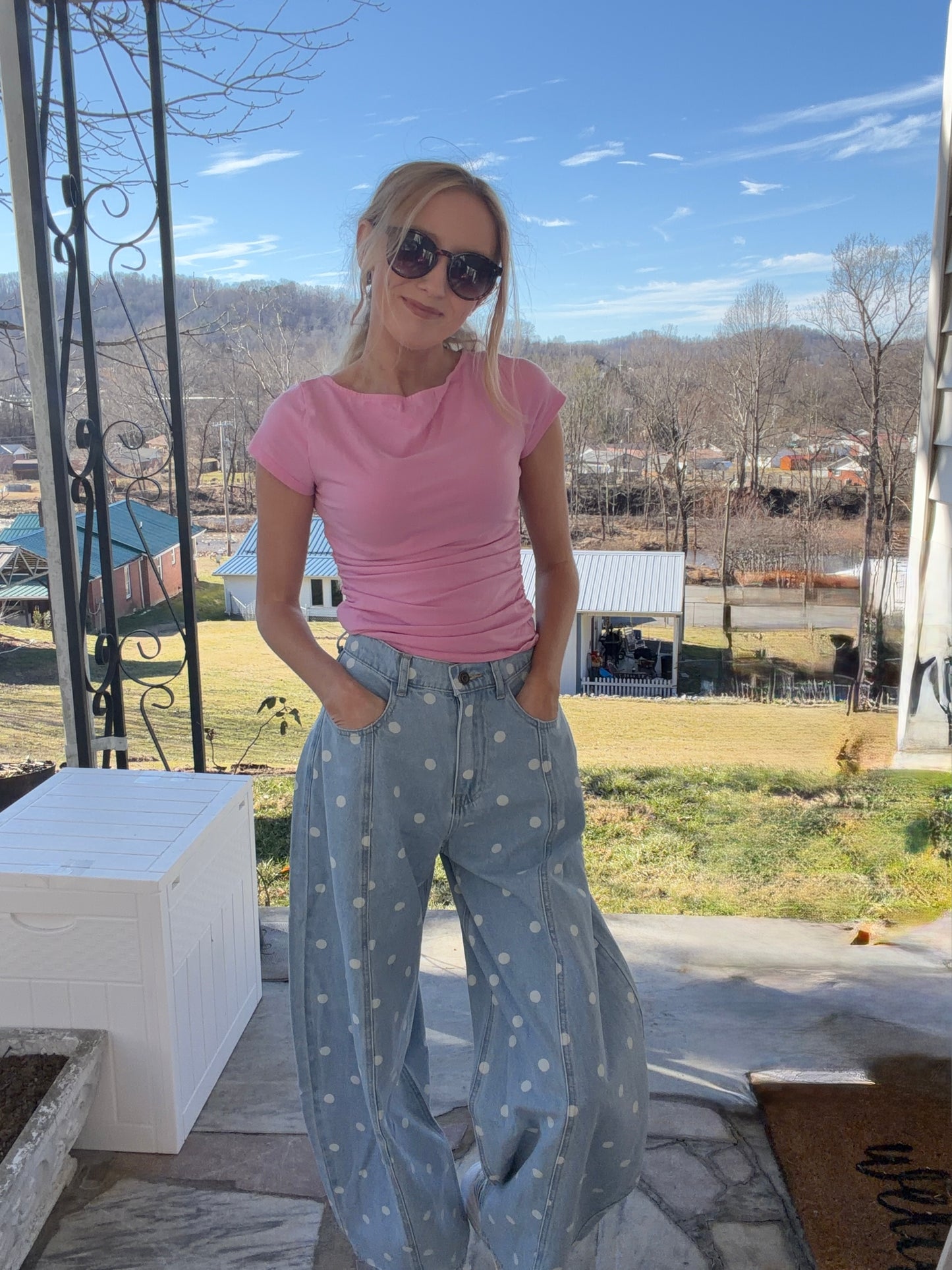 Happy Dottie Barrel Jeans