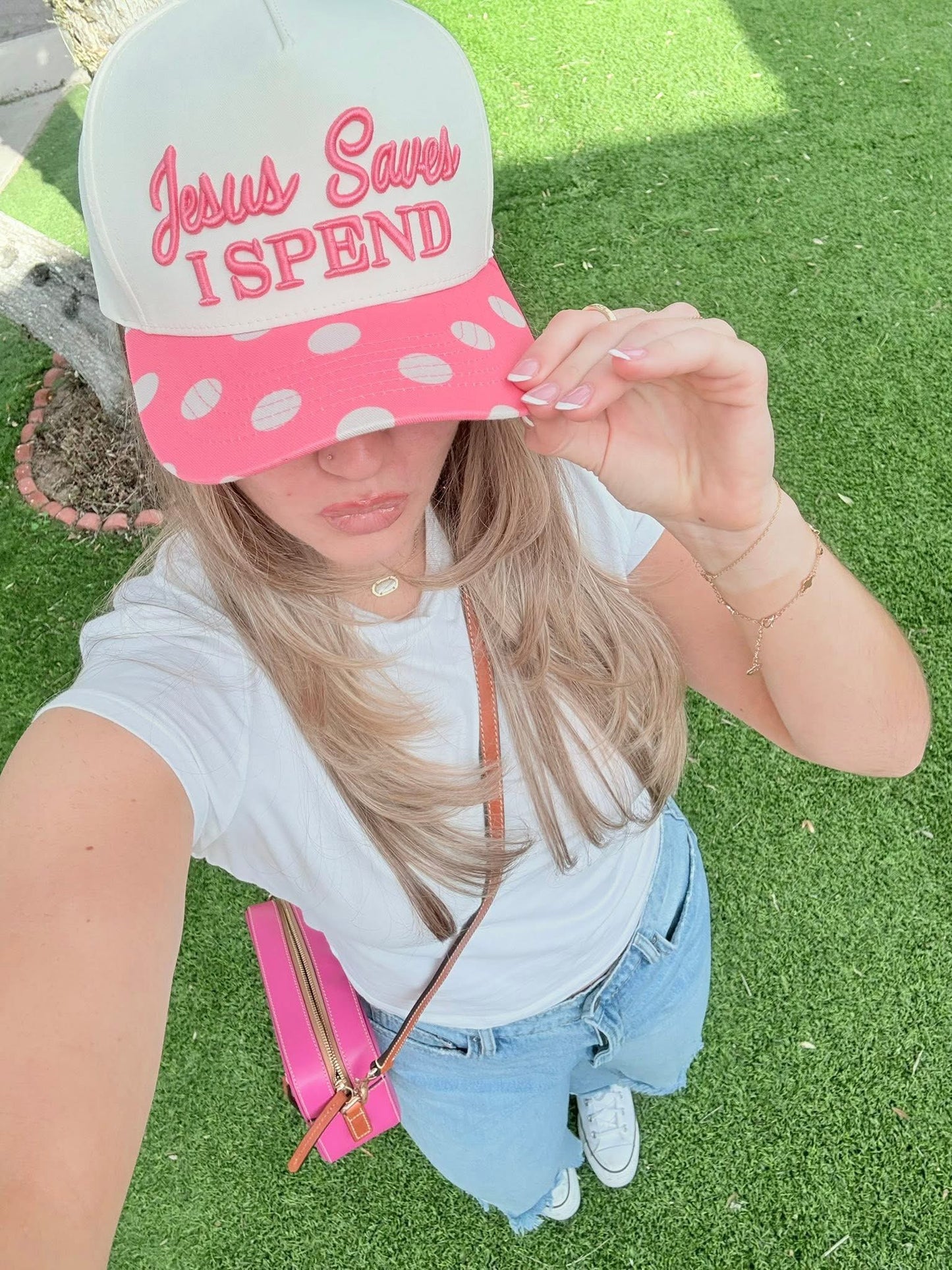 Jesus Saves Polka Dot Trucker Hat (PREORDER PLEASE READ)