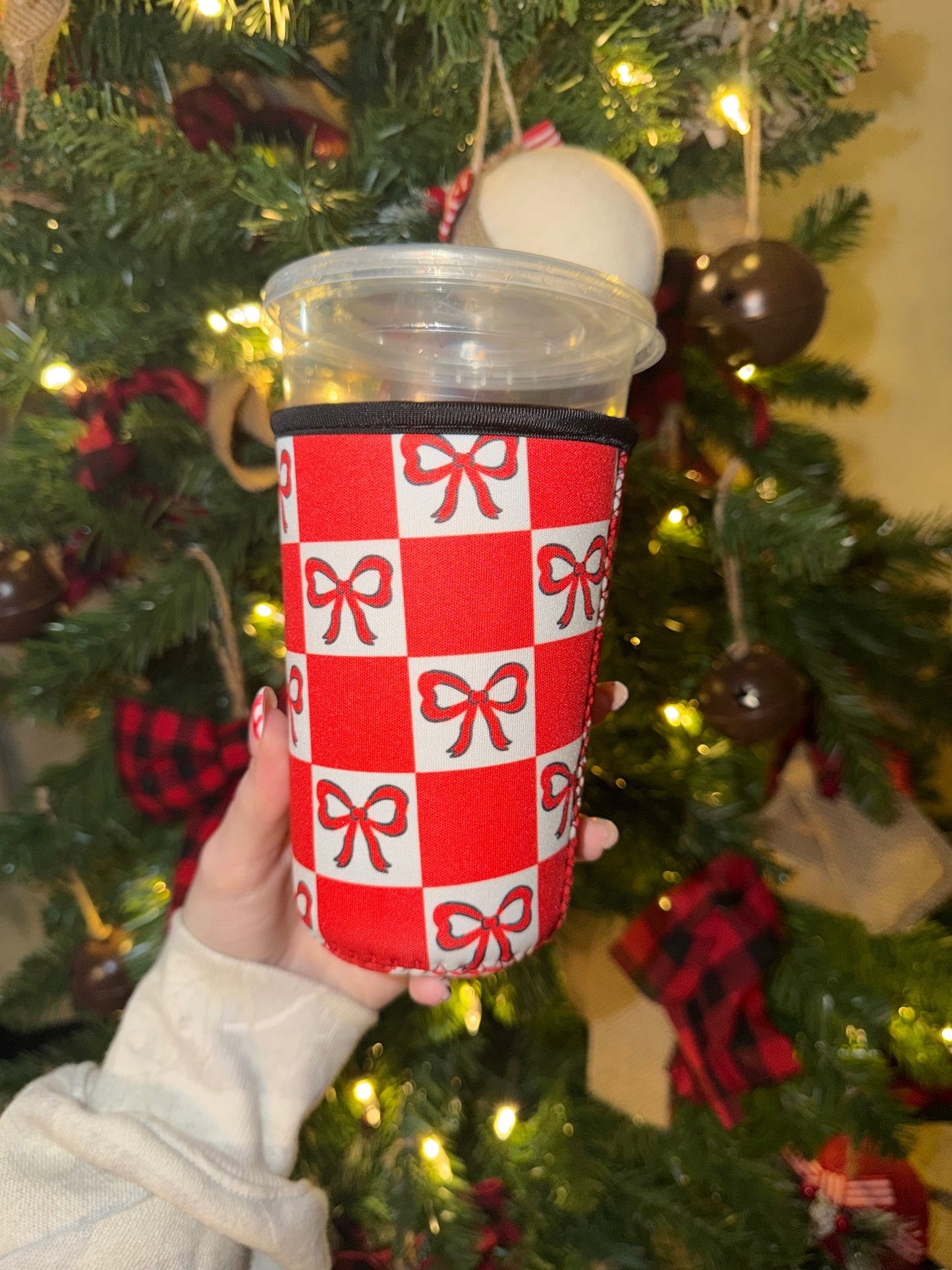 Holiday Bows Coffee Sleeve (Small & Medium)