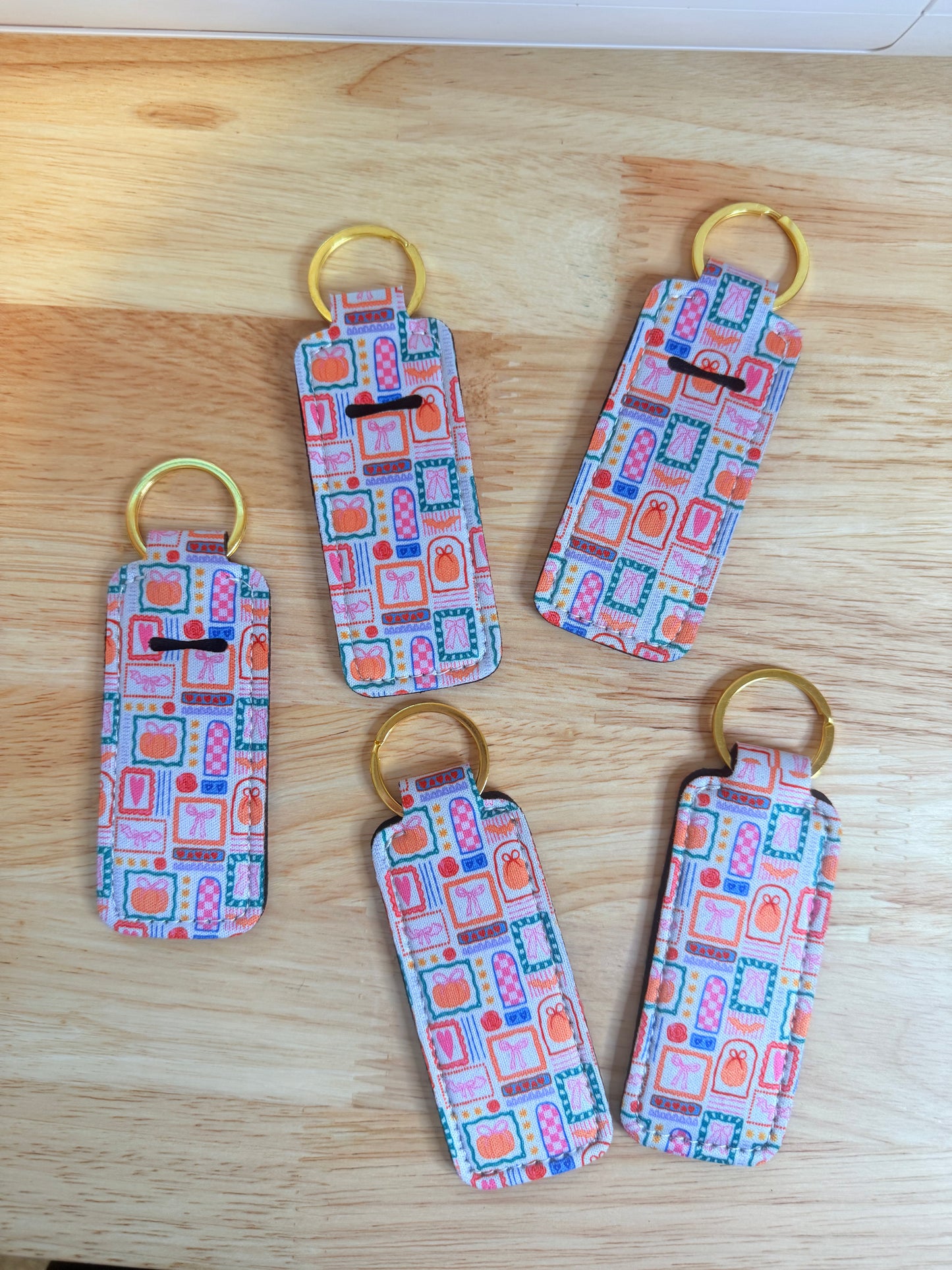 Halloween Stamps Chapstick Keychain