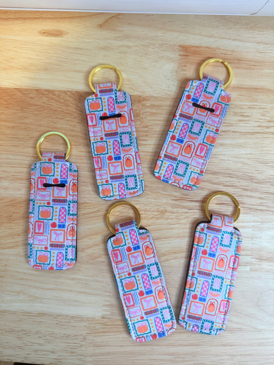 Halloween Stamps Chapstick Keychain