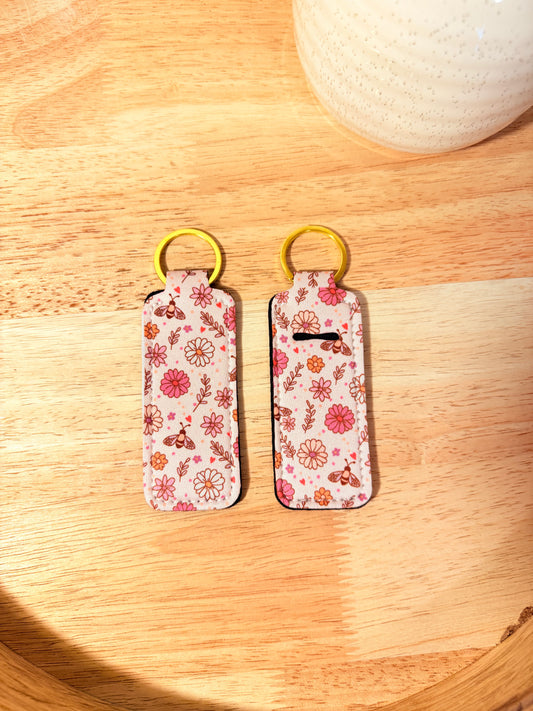 Buzz, Buzz, Flowers Chapstick Keychain