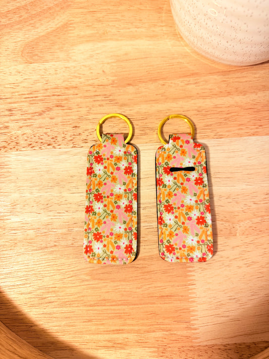 Dainty Flowers Chapstick Keychain