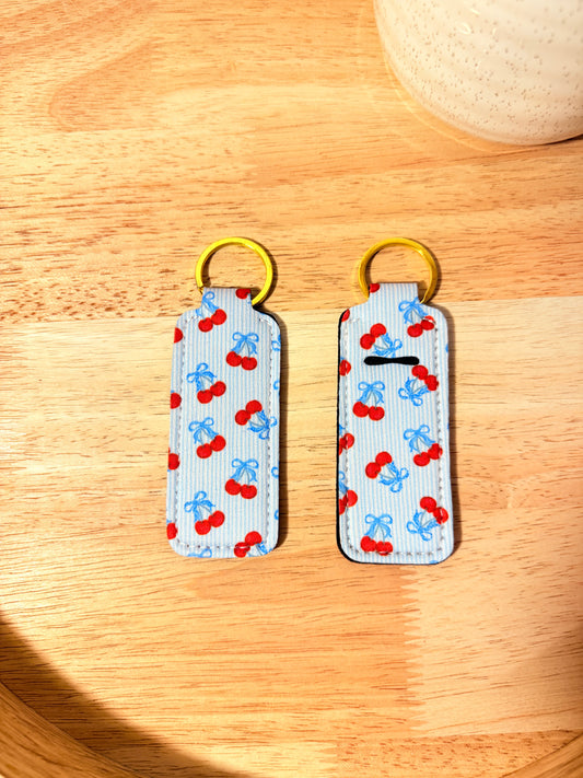 Cherries & Bows Chapstick Keychain
