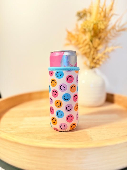 Smiley Faces Slim Can Sleeve