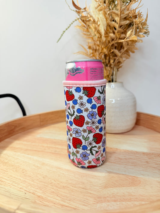"Berry Sweet Blooms" Slim Can Sleeve