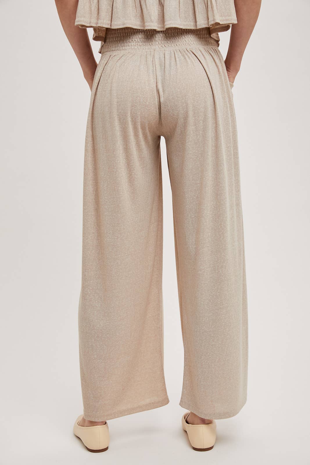 Relaxed Knit Smocked Pants