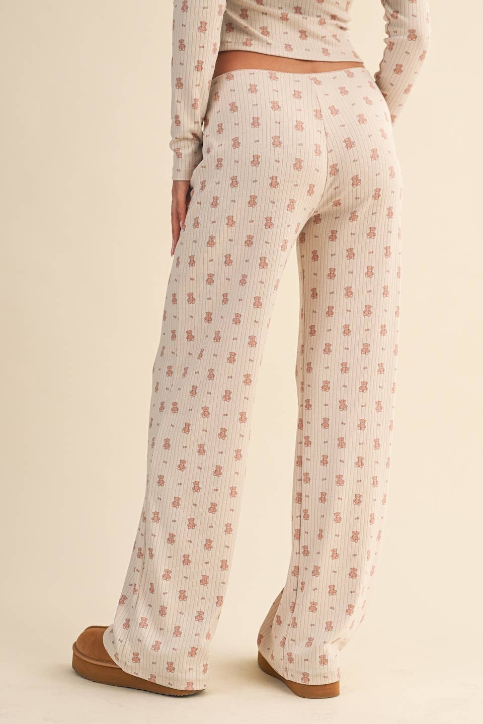 Teddy Bear Print Pointelle Lounge Set