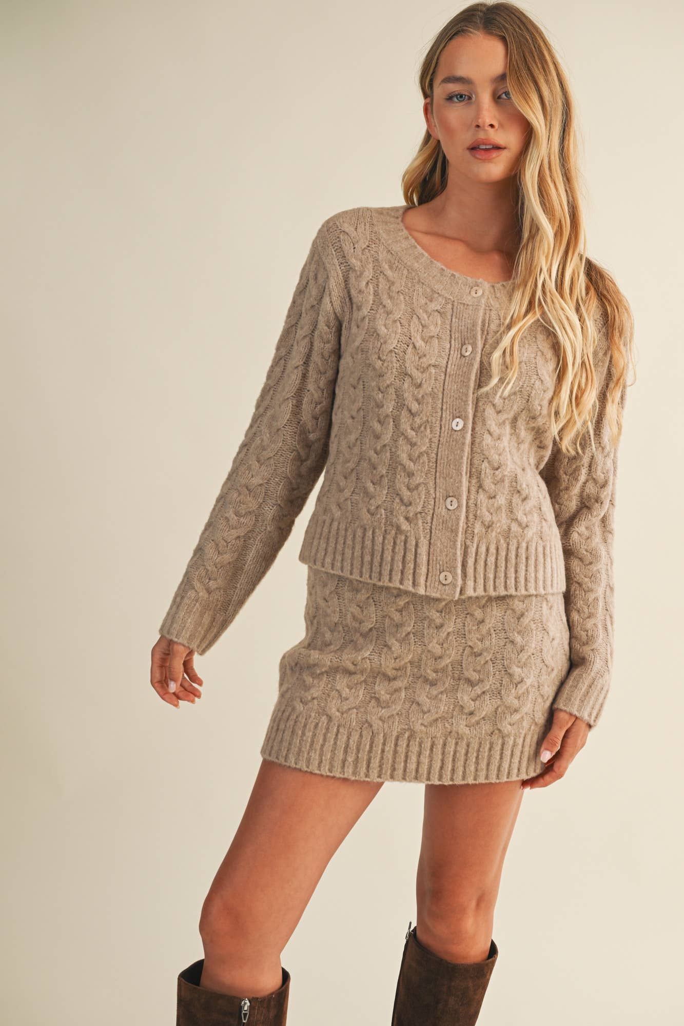 Cozy Cable Knit Set